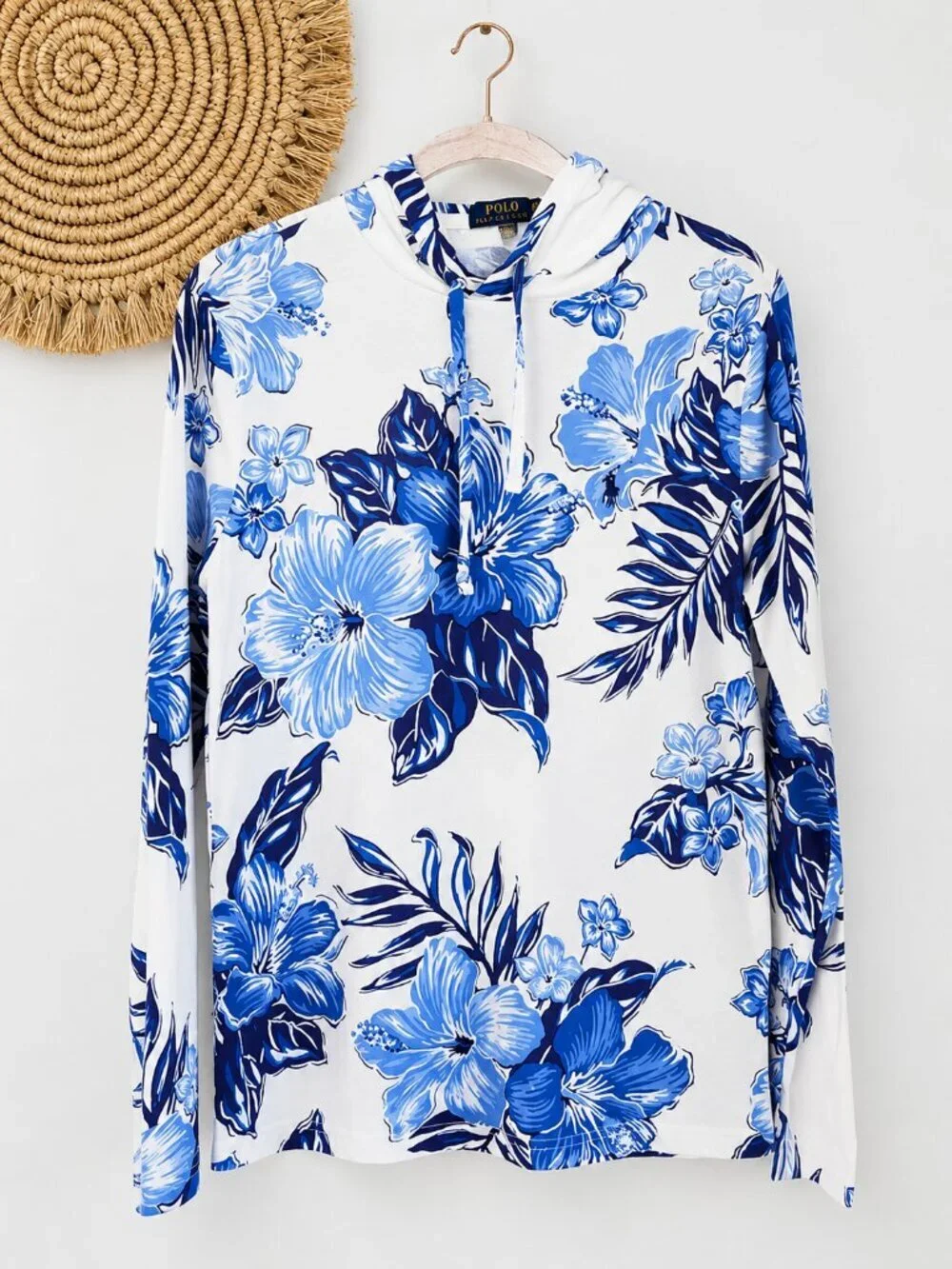 Polo by Ralph Lauren Tropical Hawaiian Floral Cotton Jersey Hoodie Mens SZ XS